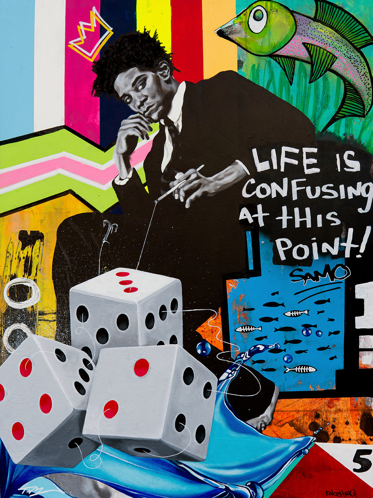 Basquiaat Series #5: The Meaning (framed canvas)