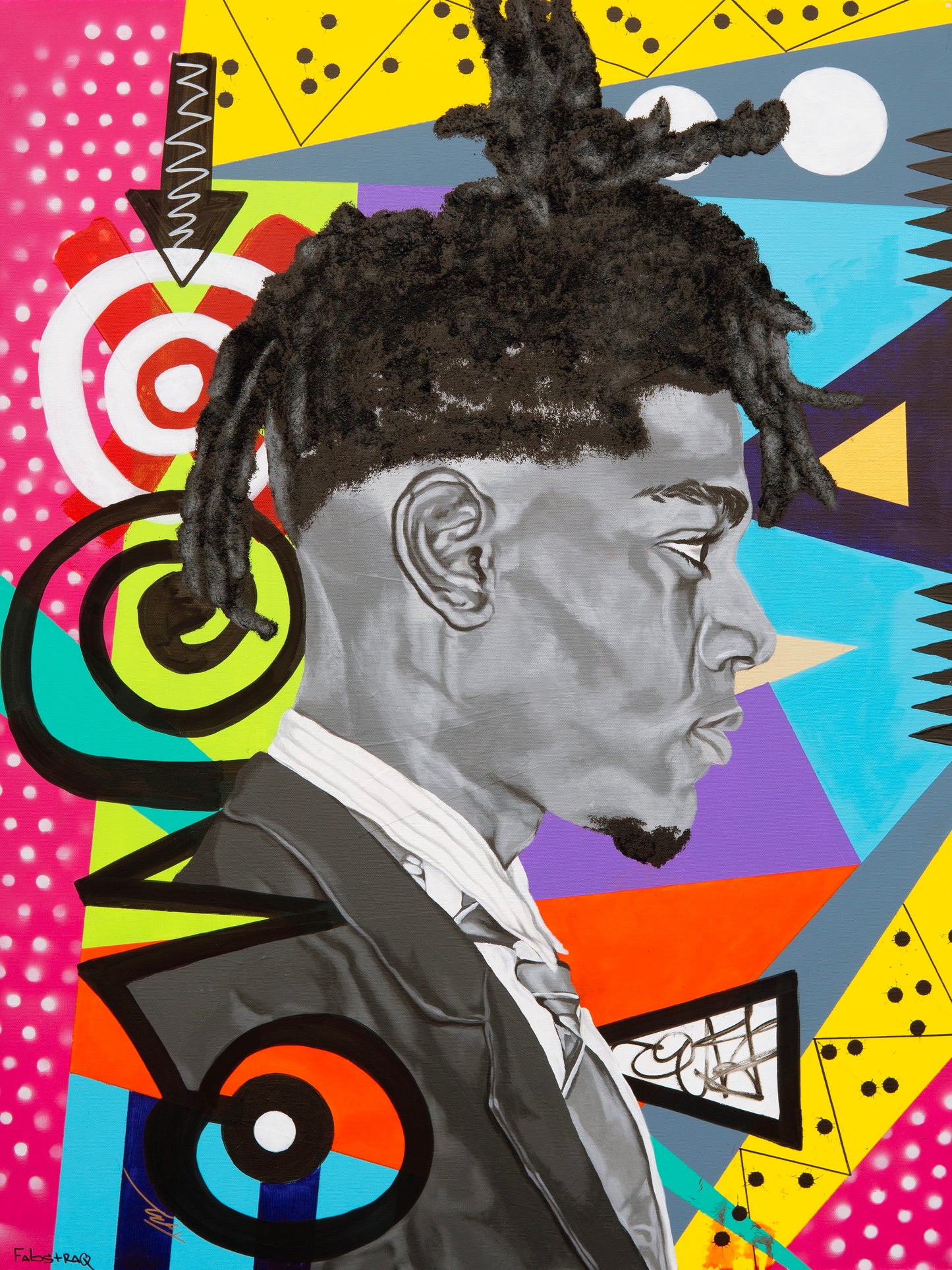 Basquiat Series #3: Papa I Made It (framed canvas)