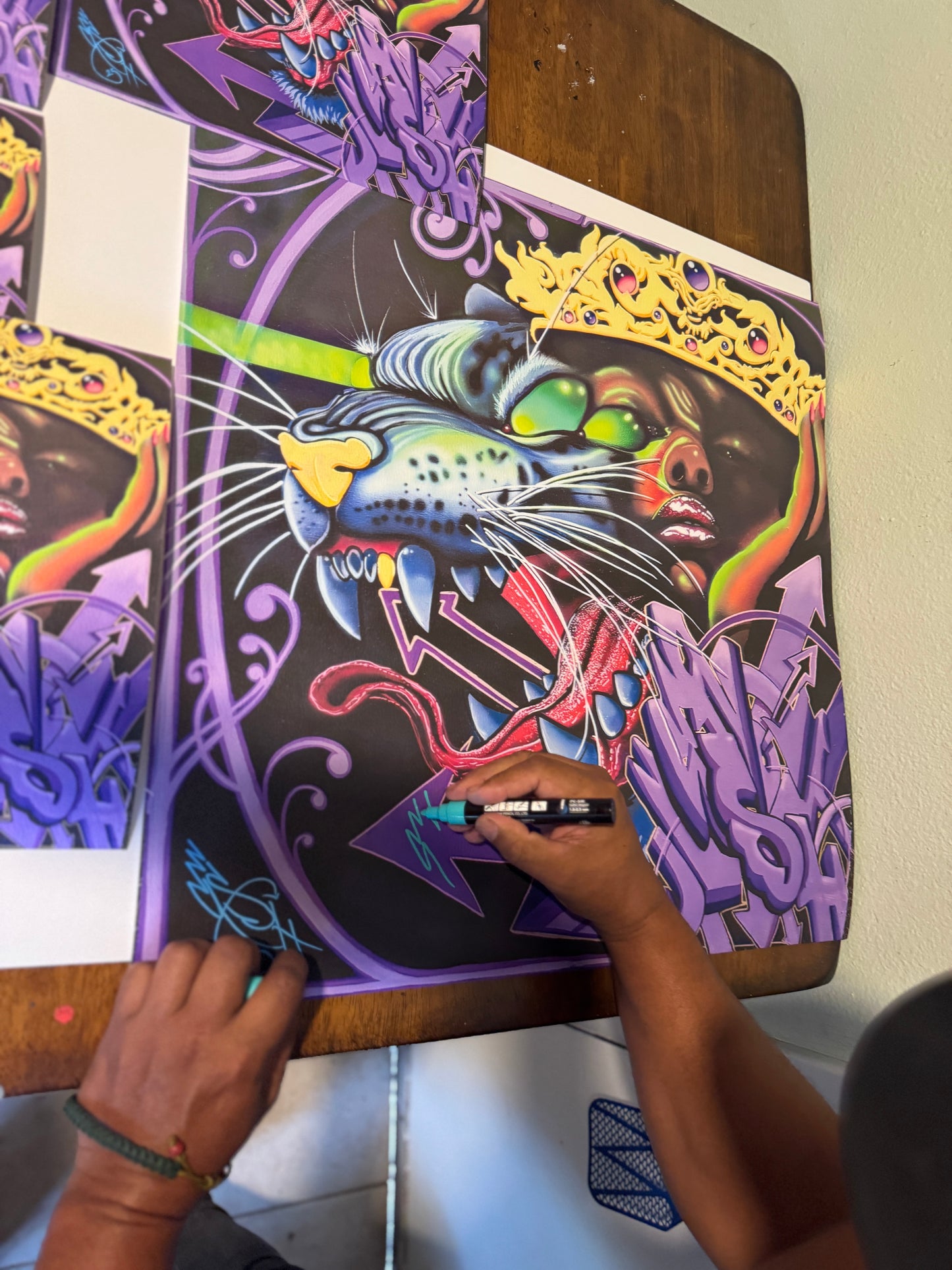 Shadow Jaguar and the Queen of Caps (collective print)