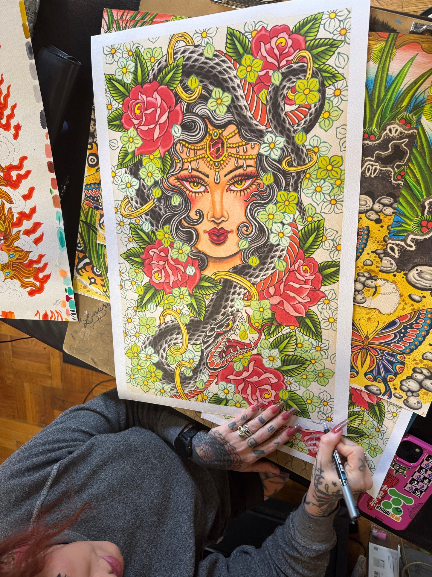 The Rose Lady (collective print)