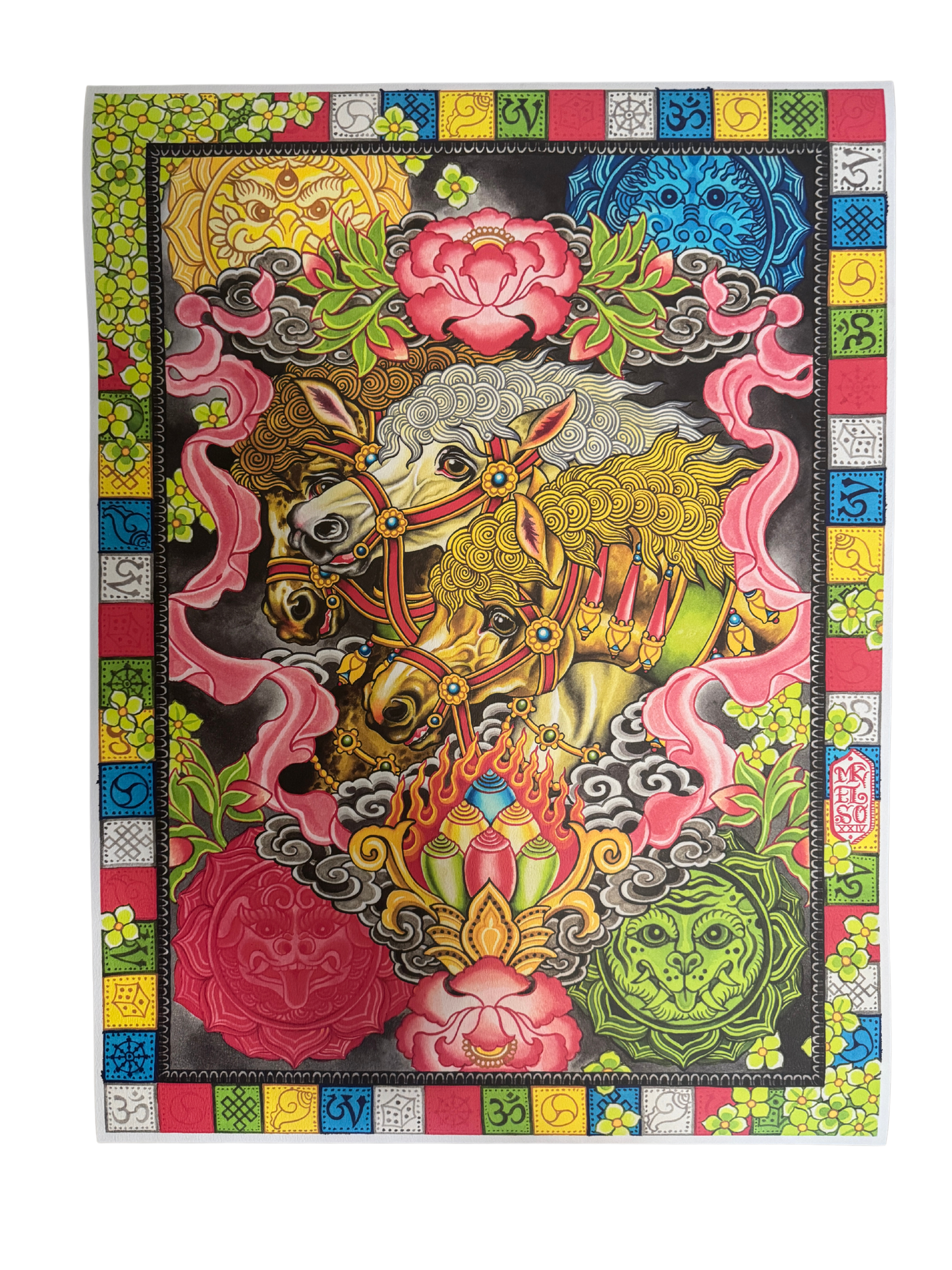 Horses and scripture (collective print)